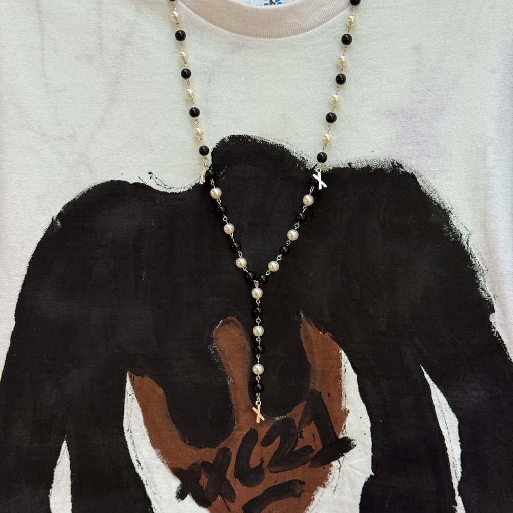 Black and White Beaded Necklace